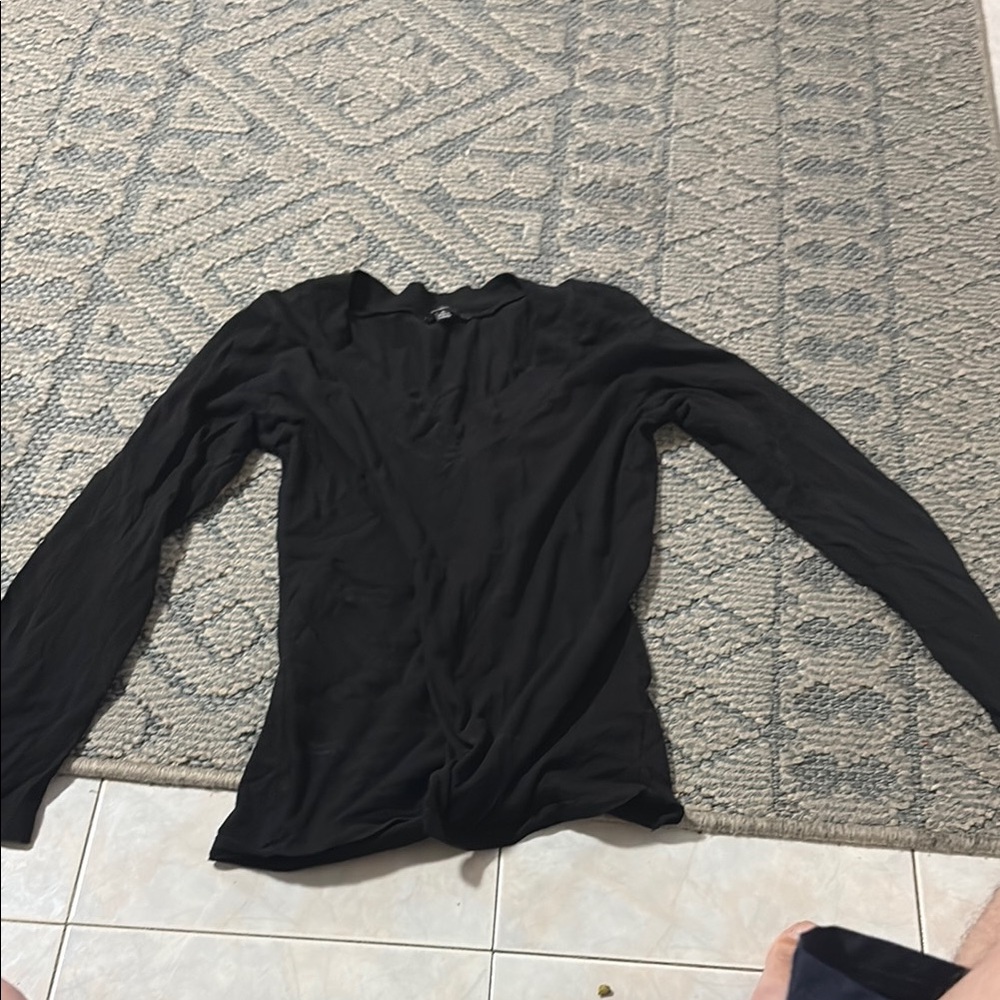 Ambiance Black Fitted Long Sleeve Tee